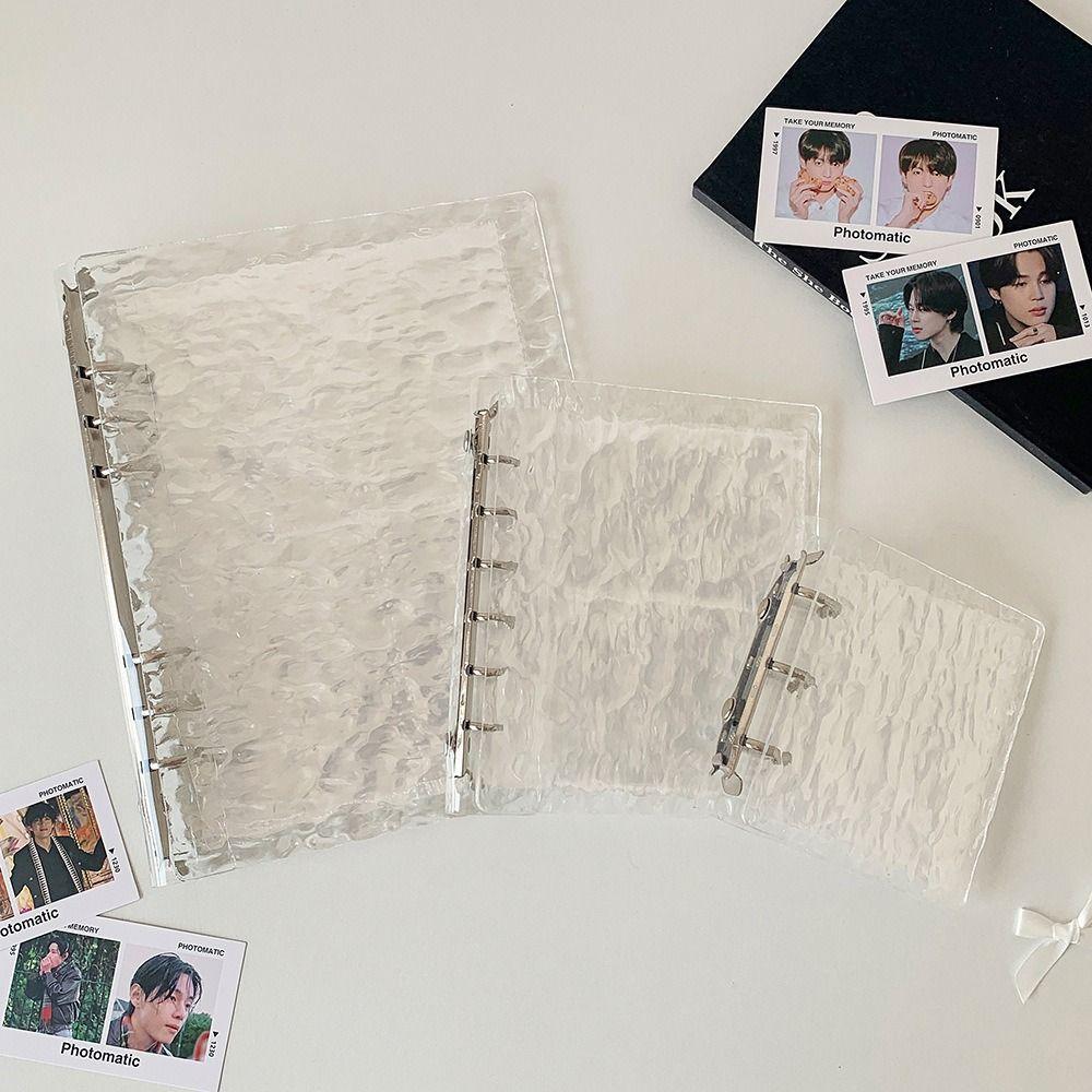 Acryl Fotoalbum Loseblatt Wasserwellen-Design Fotokartenhalter A5/A7/A8 Idol-Karten-Organizer Fotokarten-Sammlung