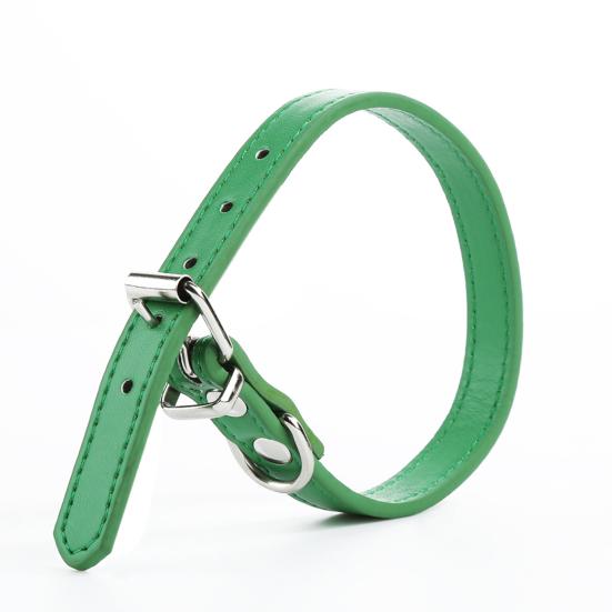 Fashion Adjustable Faux Leather Solid Color Dog Cat Puppy Neck Strap Pet Collar