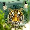 Forest Tiger Pattern Metal Wind Spinner Outdoor Garden Decor 360 Rotating Hook Easy Install No Power Needed Wind Chime for Yard