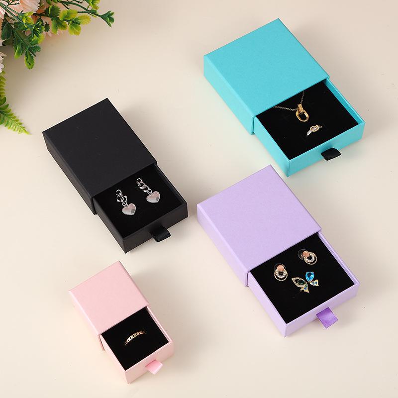 In-Stock Paper Packaging Jewelry Box for Necklace, Bracelet, Earrings - Cross-Border Hot-Selling Pull-Out Design