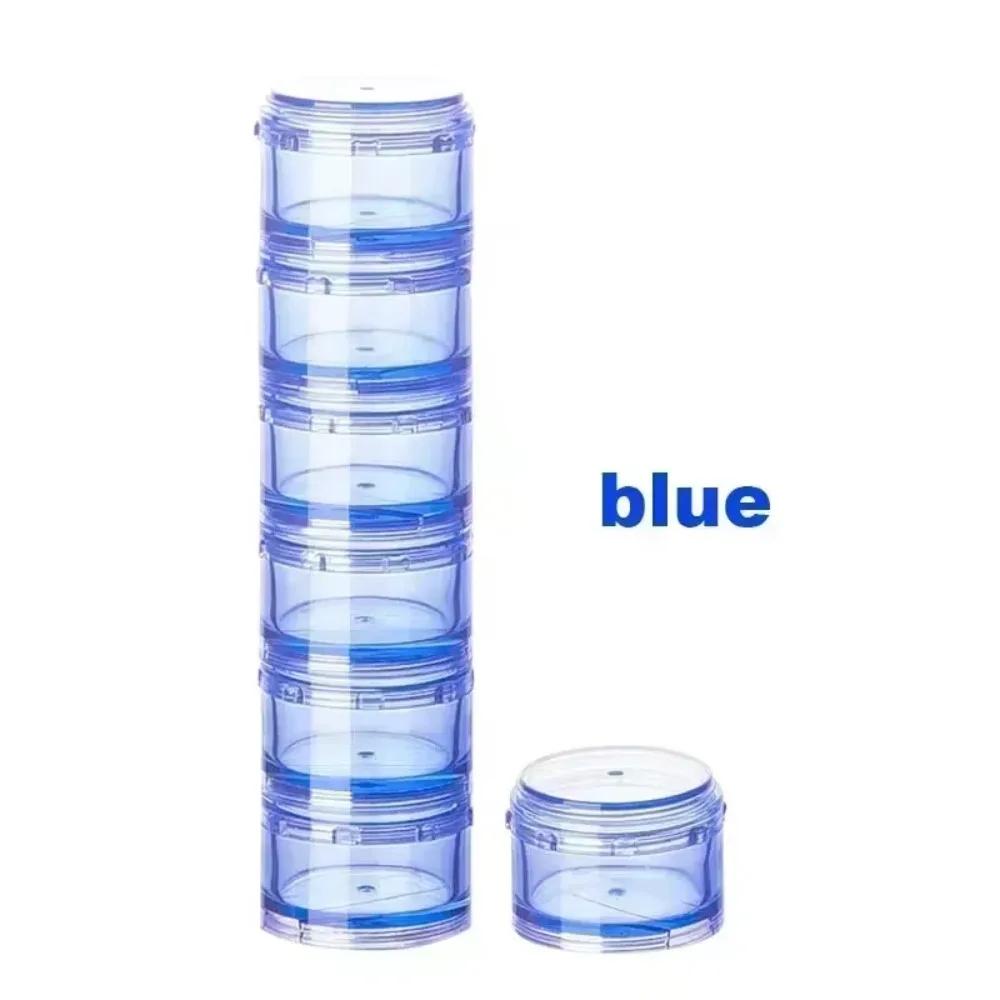 Portable 8 Colors Pill Case Plastic Stackable Weekly Tablet Holder Sealed Storage with Lid 7 Days Pill Box Travel