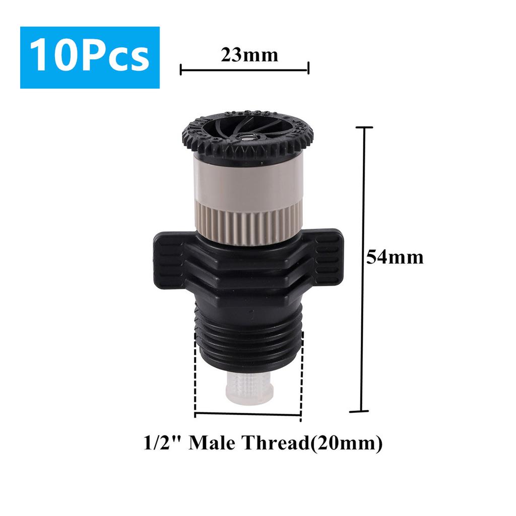 0~360° Drehbarer Sprenger 1/2" Außengewinde Düse Verstellbar Im Boden Stechend Sprinkler Garten Rasenbewässerung 5/10 Stück