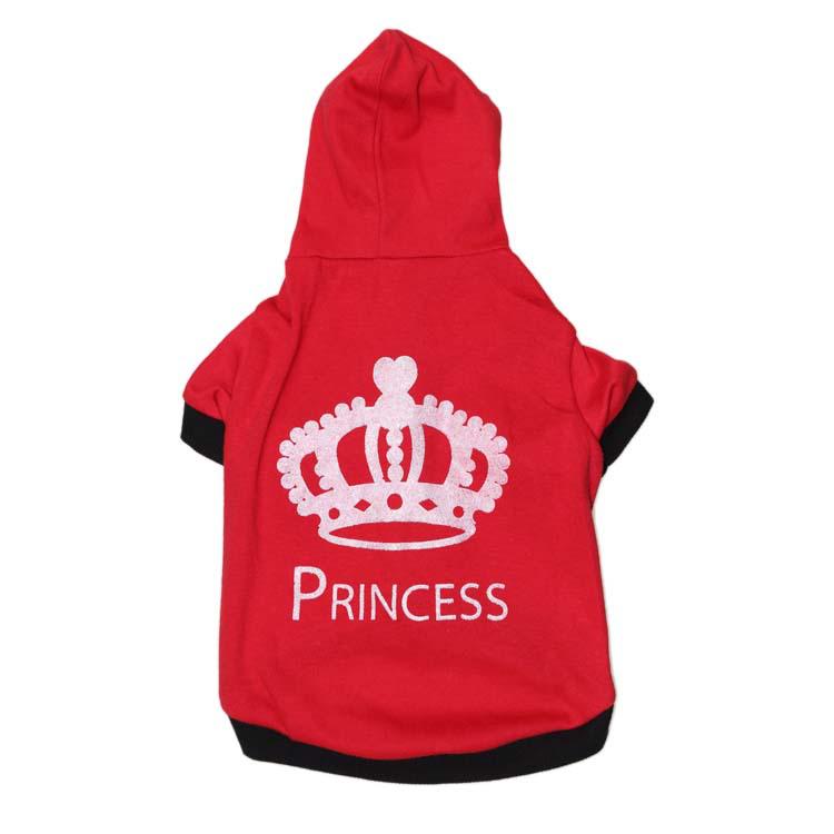 Pet Clothing: Crown-Printed T-shirt with Hat for Small Dogs & Cats - Spring/Autumn Wear
