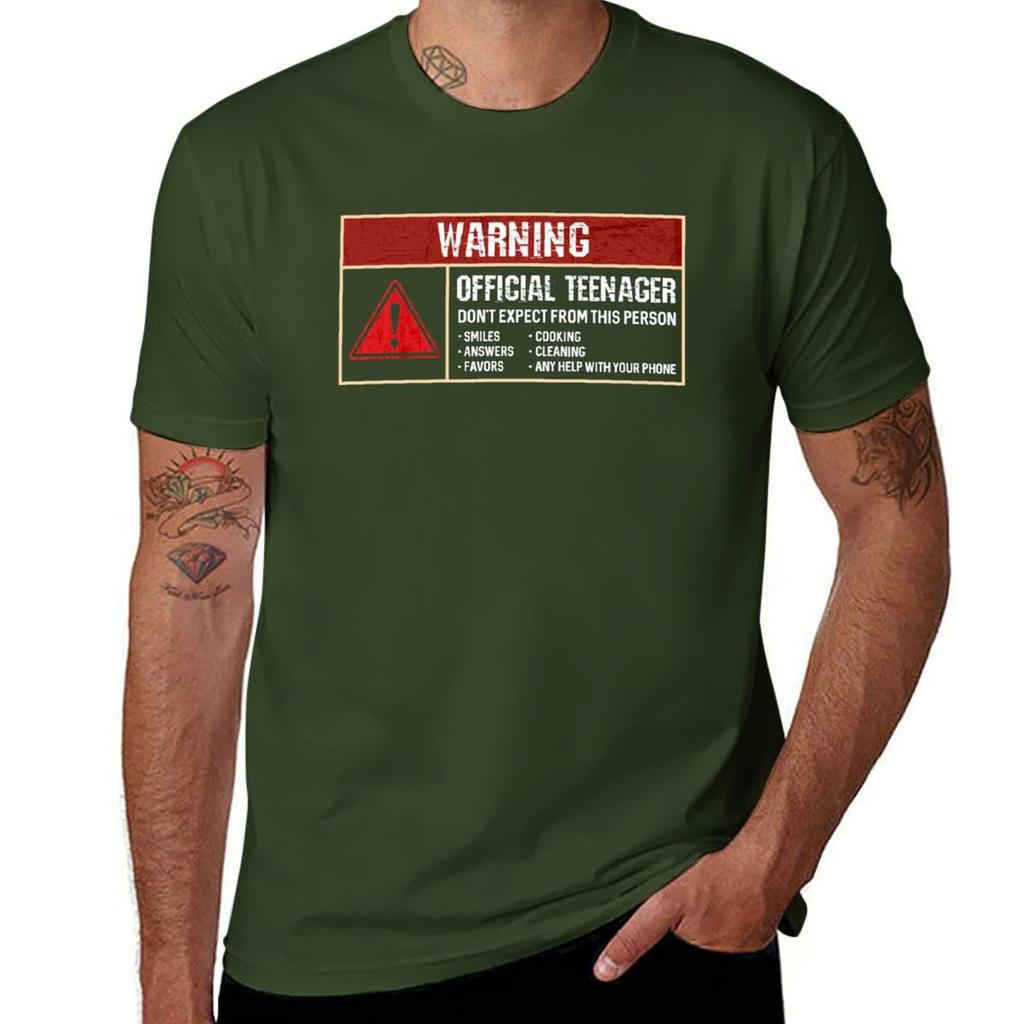 Warning Sign Its Official Teenager Funny Humor 13th Birthday Gifts for teens daughter son turning 13 years old TShirt