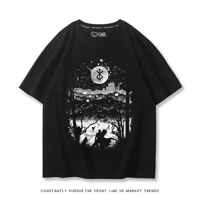 Berserk anime potisk osobnosti 100% bavlna tričko léto venkovní ležérní pohodlný trend street pánské oblečení