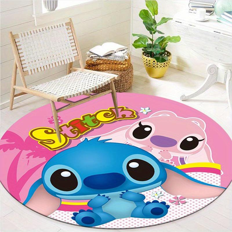 1pc Disney Lilo and Stitch Pattern Round Area Rug, Bedroom Living Room Floor Mat, Playroom Bedroom Living Room Indoor Decor Rug, Aesthetic R