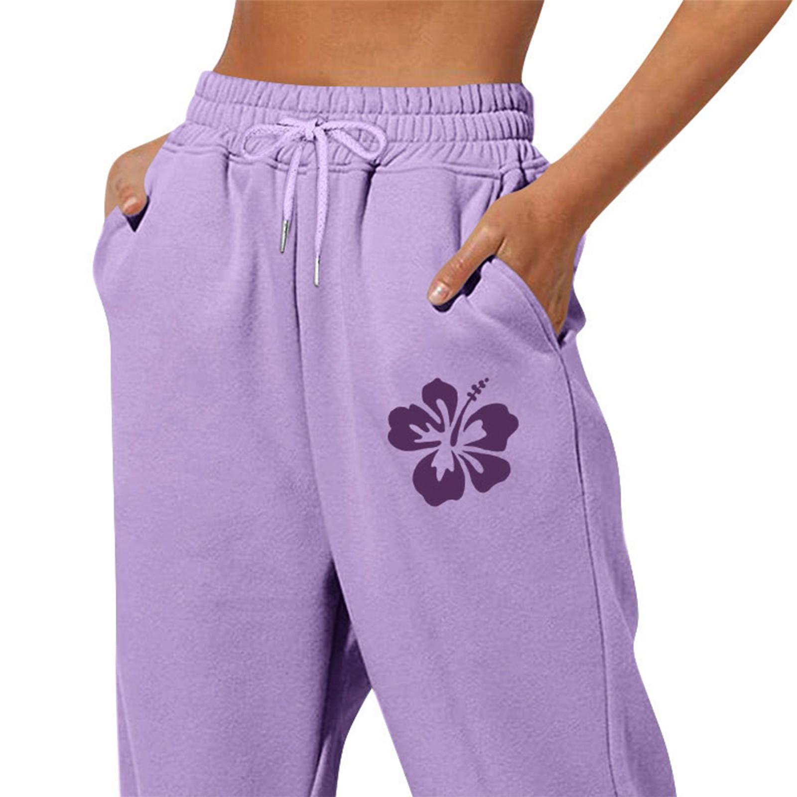 

Весенние и однотонные принтованные модные женские повседневные брюки с карманами и шнурком XXL фиолетовый