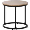 Round Coffee Table 2-Piece Set Coffee Table Living Room Round Nesting Side Table 2 Round Side Table (Oak)