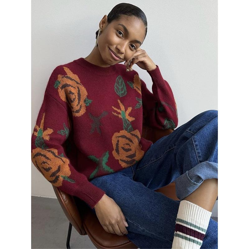 Women's Autumn and Winter Round Neck Loose Soft Knitted Jumper