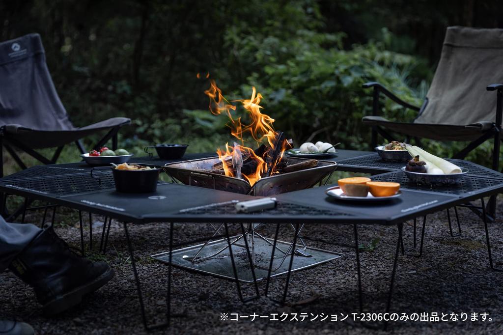 CAMPING MOON Field Rack Connecting Corner Extensions with Aluminum Top and Laser Top, Black Gear, T-2306-C