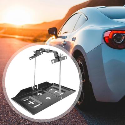Battery Hold Down Tray Kit, Adjustable Bracket Clamp, Sturdy Iron Holder for Car Marine