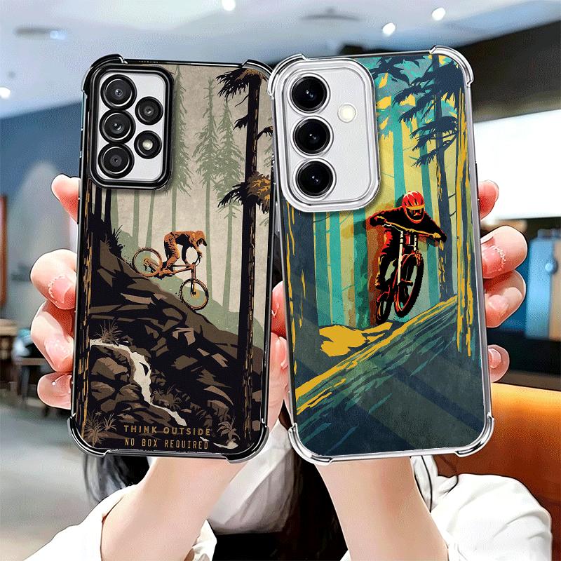 Mountain Bike Bicycle Soft Phone Case For Samsung A17 A27 A07 A37 A57 A16 A56 A15 A55 A14 A54 A13 A53 A26 A36 A25 A35 A24 A34 A2