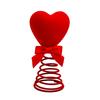 Romantic Valentine's Day Decoration Glitter/Velvet Red Heart Heart Treetop Ornament Spiral Base Flexible Heart Tree Topper
