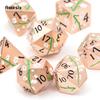 7 Pcs Copper Flower Metal Dice Solid Metal Polyhedral Dice Set Suitable for Role-Playing RPG Board Game Card Game