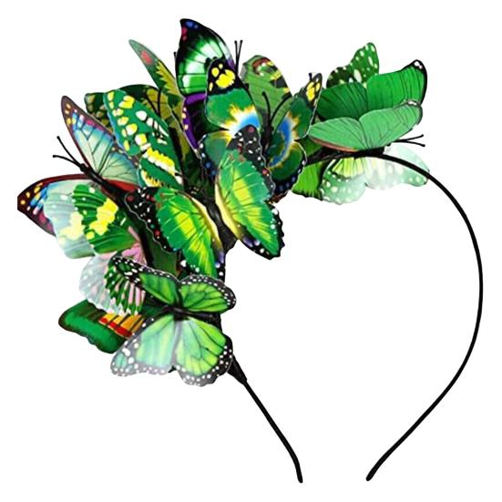 

Разноцветные обручи для волос с бабочками, повязка на голову для девочек, Корона, регулируемый костюм для чаепития, Хэллоуина, головной убор для взрослых и детей