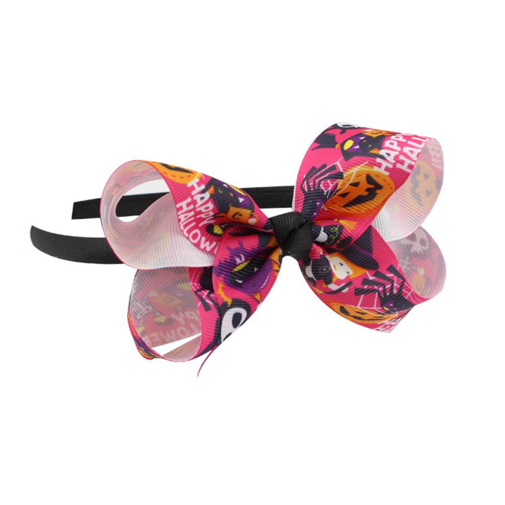 Kid Girl Fashion Bowknot Halloween Pattern Hair Band Headwear Delicate Hair Clasp for Halloween Party