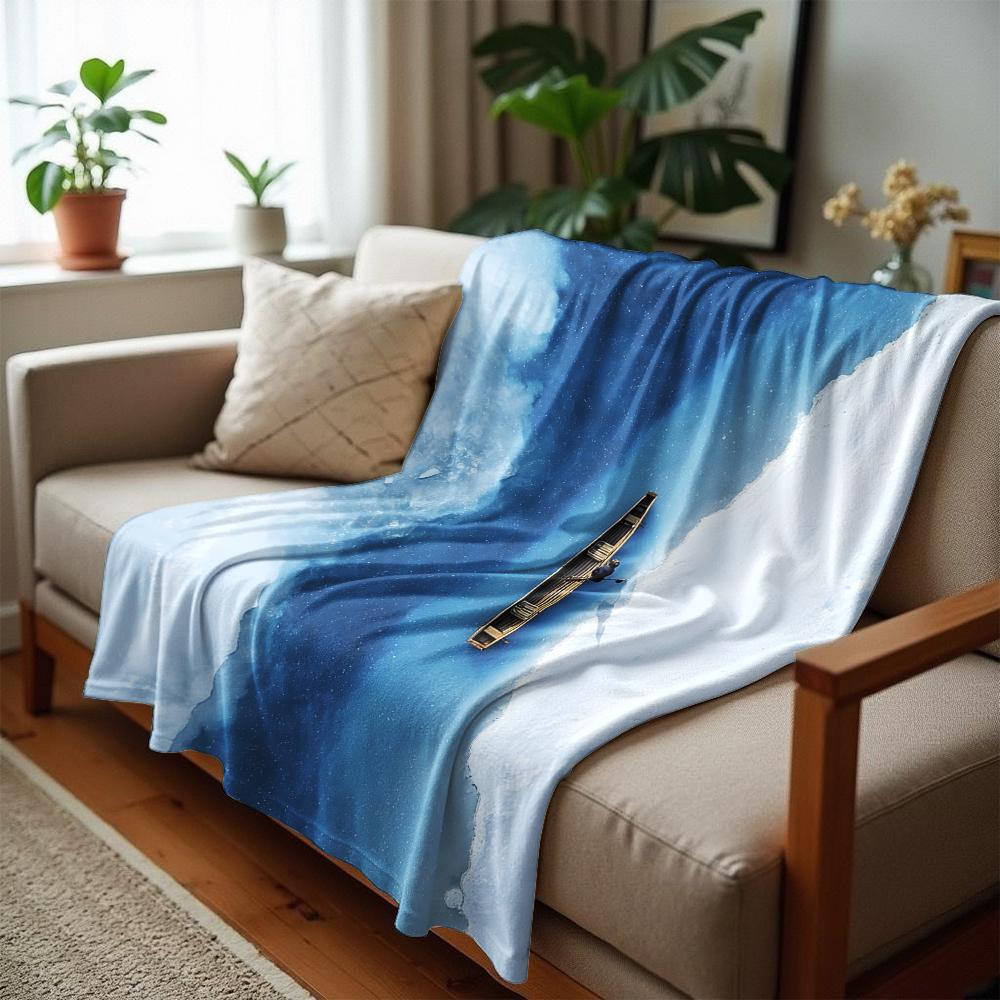 Frigid Iceboat Anime Cartoon Flannel Blanket Soft Warm Throw for Bedroom Sofa Car Kids Holiday Gift