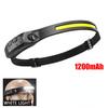 KDULIT LED Sensor Headlamp USB Rechargeable Multifunctional Head Torch Outdoor Camping Fishing Hunting COB Headlight Work Light
