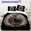 Glass Cat Fantasy Pattern Bedding,Quilt Set Quilt Cover Pillowcase Home Birthday Gift (1*duvet cover+2*pillowcase,without core)