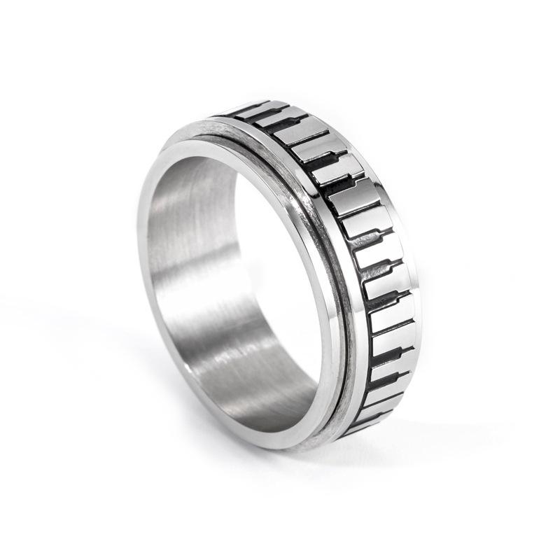 

Trendy European & American Titanium Steel Rotating Piano Ring: Minimalist, Unisex, Domineering Style Size 6