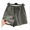 ZANZEA Womens Casual Drawstring Waist Summer Stripe Short Pants