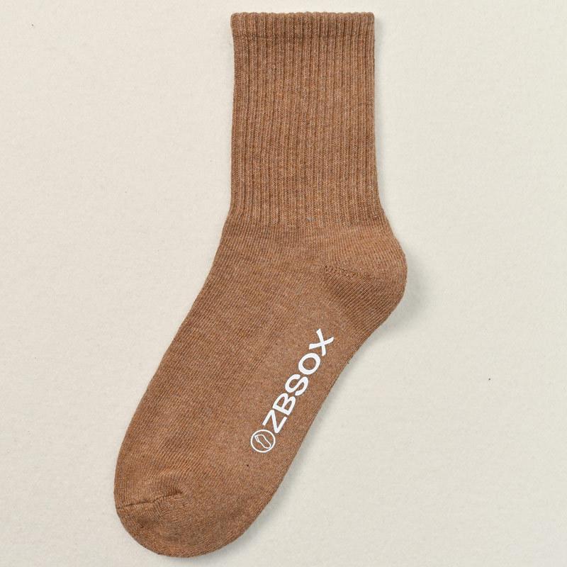 5 Pairs of Men's Autumn and Winter Cotton Thick and Velvet Warm Wool Ring Anti Pilling Tube Socks