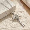 Original Witch Hekate Wheel Pendant Necklace Thai Silver Snake Key Triple Moon Goddess Chain Necklaces Wicca Magic Jewelry