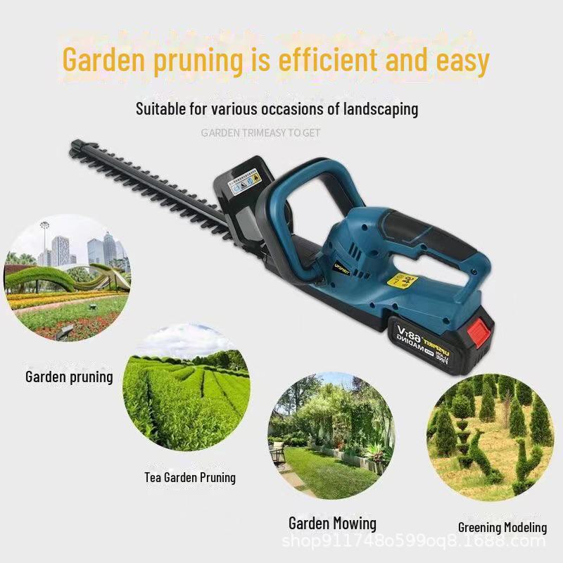 Rechargeable Electric Pruning Machine with Lithium Battery for Hedge Trimming and Lawn Mowing, Compatible with Makita Battery