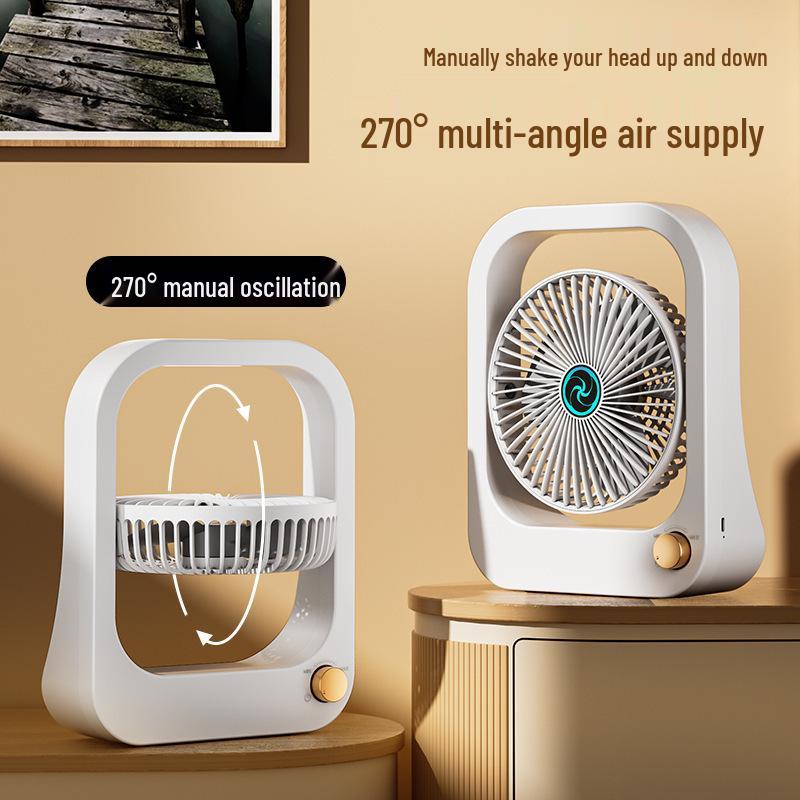 Wiederaufladbarer USB-Oszillations-Schreibtischventilator mit stufenloser Geschwindigkeitsregelung