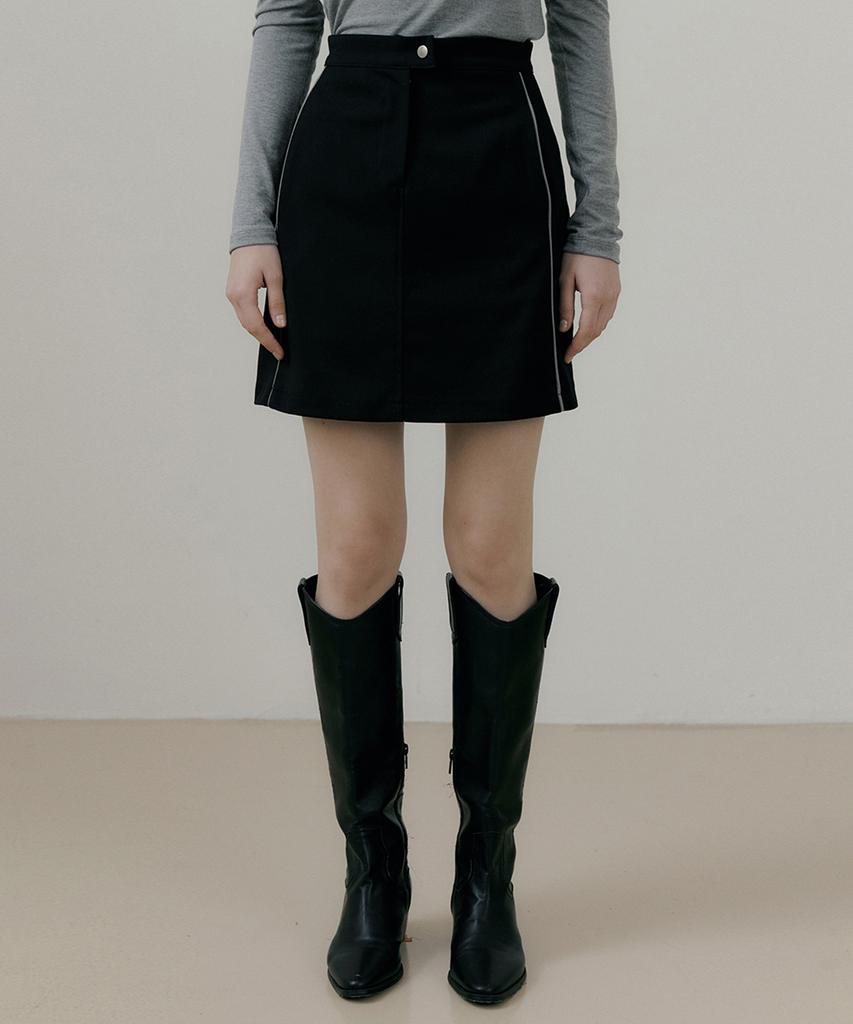 Riorg Rie Line Point Mini Skirt Black