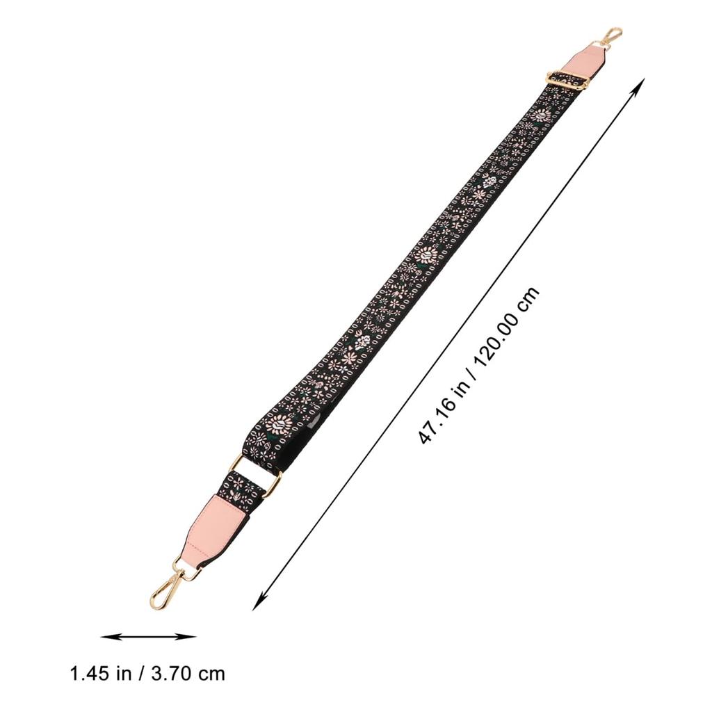 LIFKOME Shoulder Strap, Bag Belt, Single Replacement, Floral Print, Thick, Wide, 3.7cm, Adjustable Length, Crossbody, Ethnic Embroidery, Stylish,