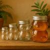 5x 80ml TEDDY TEDDY Glass Jar with Lid for HONEY, Jam, Spices Jar