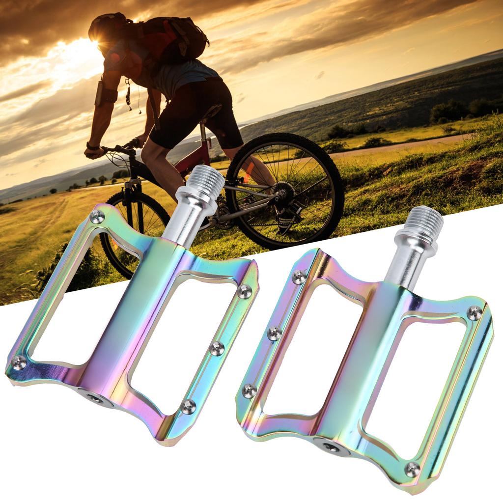 Aluminum Alloy Colorful Mountain Bike Pedals Lightweight Flat Bicycle Pedal Sets