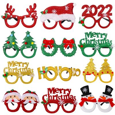 Christmas Decorations,Christmas Glasses for Children,Christmas Ornaments 2024,Santa Claus,Snowman Antlers Glasses Frames