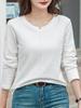 Women's Casual Long-Sleeve Thick Slimming Loose Solid Base Layer Top for Autumn/Winter