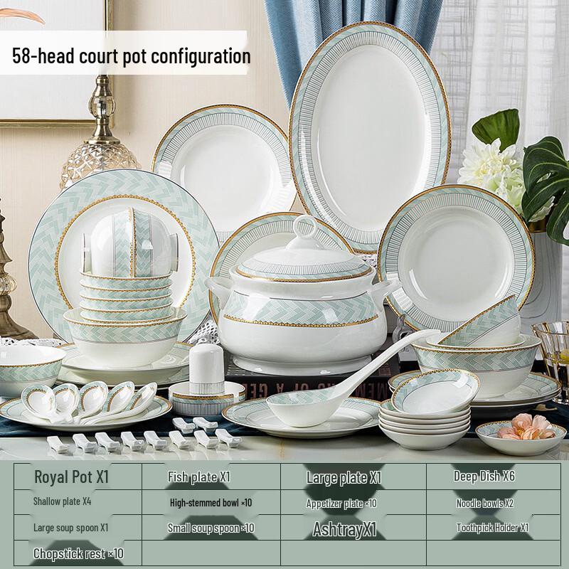 Jingdezhen Ceramic Bowl & Dish Set