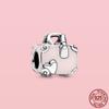 Ciondolo in Argento Sterling 925 Cuore Rosa Fiore Palloncino Infinito Amore Charm Perla Fai da Te Adatto Bracciale Moda Originale Gioielli Donna