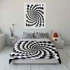 Black And White Optical Illusion Design Exquisite Three-Piece Bedding Set Gift For Kids And Adults