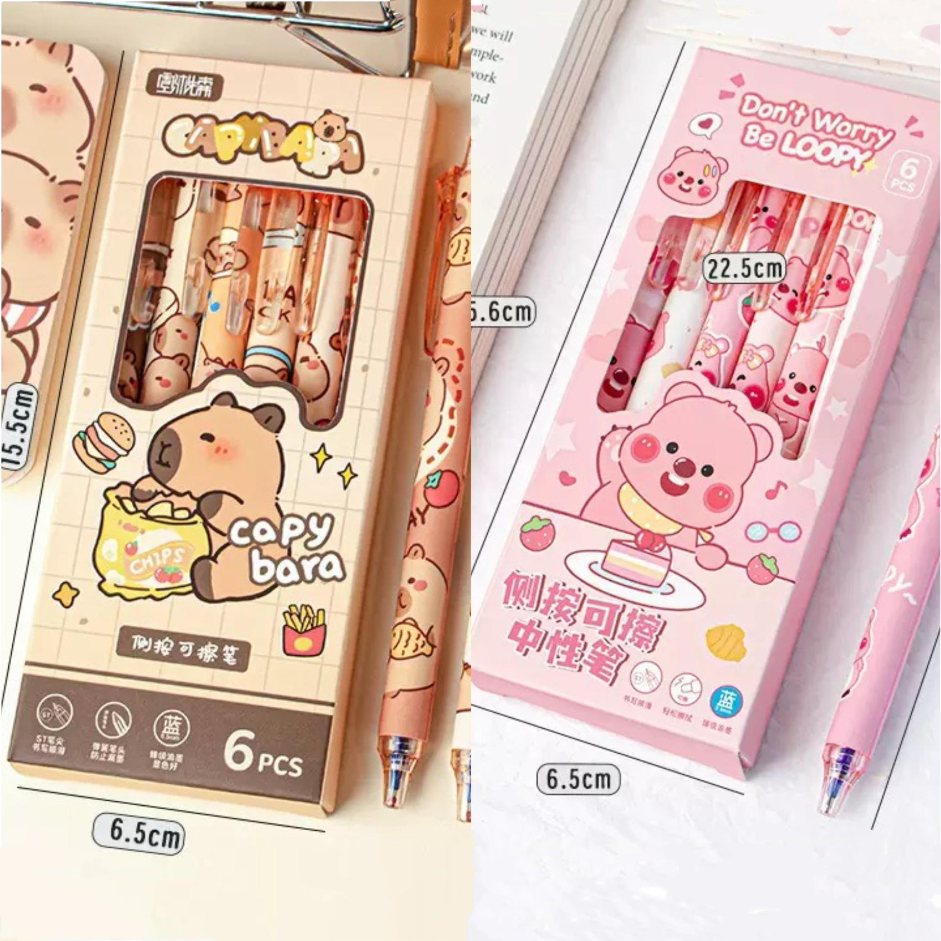 

6/12/24 шт. Синяя стираемая нейтральная ручка ST наконечник ручки мультяшная ручка студенческая ручка 12 PCS разноцветный