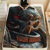 1PC Custom Name Warhammer 4K Patterned Flannel Blanket Suitable For All Seasons for Home Decor Warmth and Comfort Gifts Holiday Present