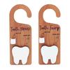 1/2Pcs Wooden Tooth Pattern Door Hanging Decoration Natural Wood Teeth