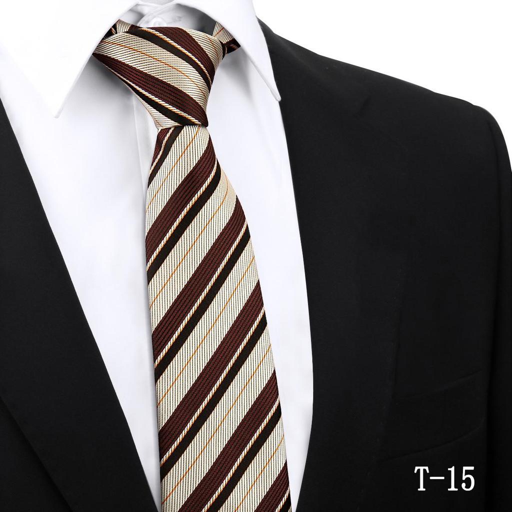 Handmade Paisley Stripe Jacquard Polyester Tie, 7.5cm
