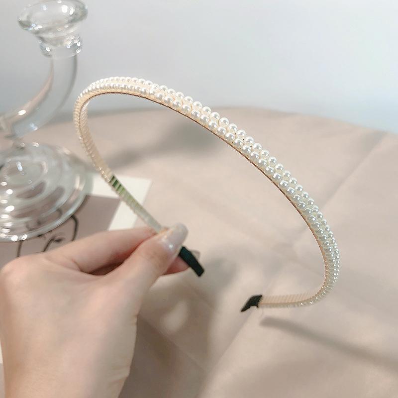1PC Fashion Pearl Temperament Vintage Pearl Hair Hoops For Women Ladies Simple Non-Slip Headband Hair Band Hair Accessories