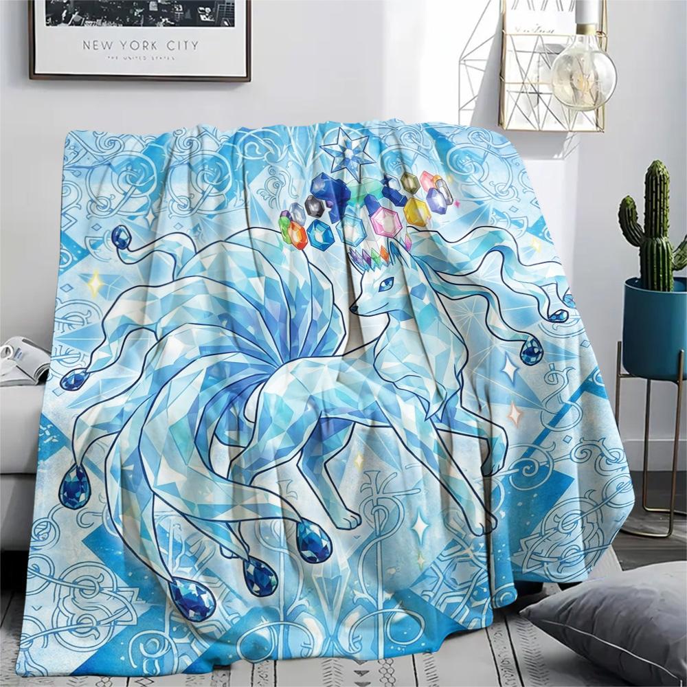 Pokemon Pikachu Cozy Print Warm Flannel Blanket Comfortable for Bedroom Beds Outdoor Picnic Travel.-TING 75x90cm
