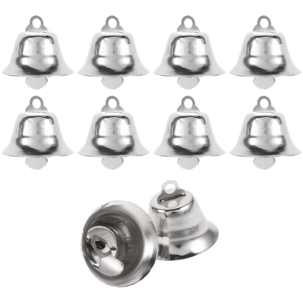 20Pcs Christmas Bells Decoration Metal Small Jingle Bells Xmas Tree Ornaments for DIY Crafts Holiday Party Decoration Silver