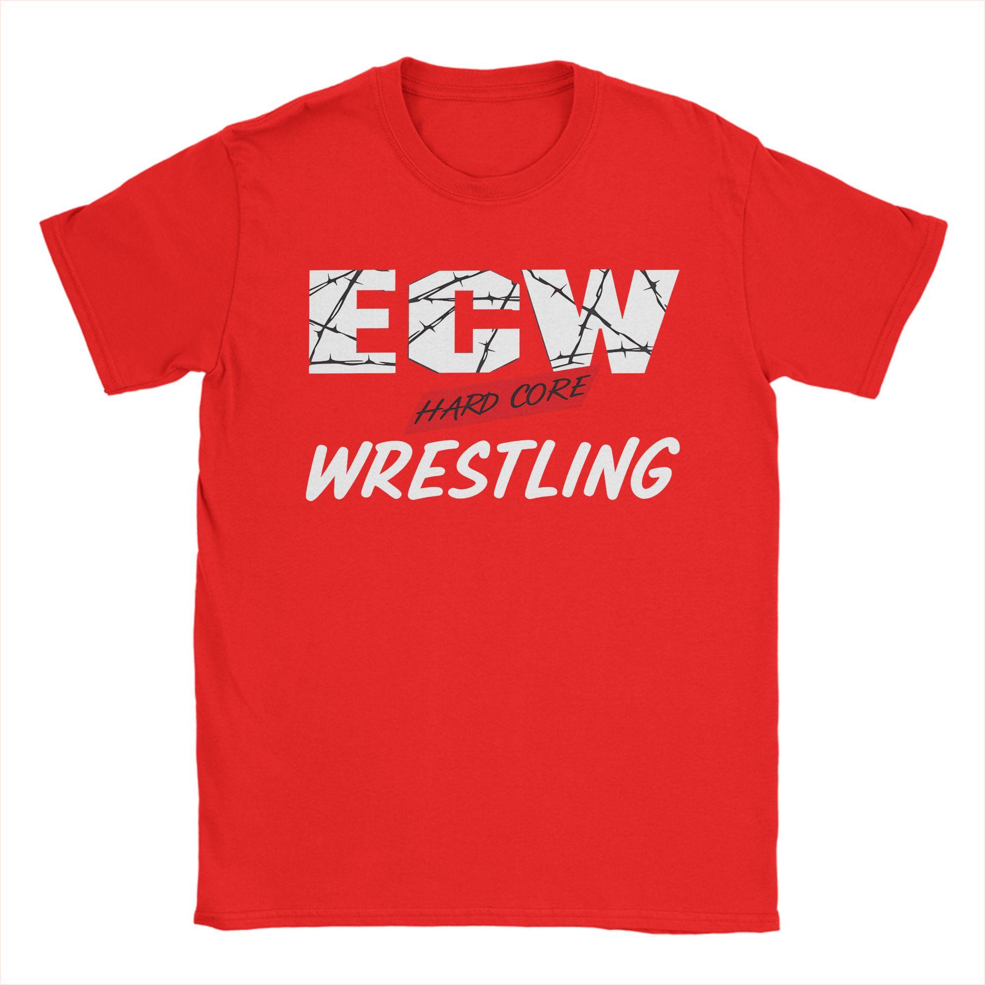 Ecw Hardcore Wrestling T Shirts Unisexs Cotton Humorous TShirt Crew Neck Tee Shirt Short Sleeve Clothes Printed S