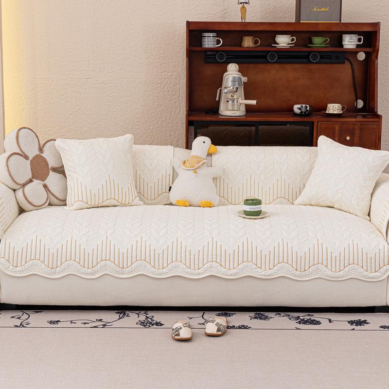 Cream Wind Sofa Cushion  New Four-Season Universal Non-Slip Seat Cushion Light Luxury High-End Leather Sofa Cover Towel