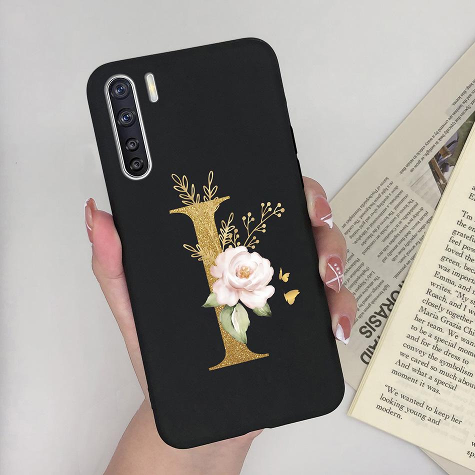 For OPPO A91 F15 Reno3 Phone Case Couple A-Z 26Letter Anti Drop Soft Silicone Matte Back Cover For OPPO A 91 F 15 Reno 3 Bumper