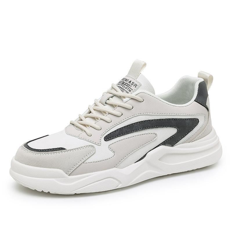 Dad Shoes, Men'S Shoes, Autumn And Winter Leather Versatile Fleece-Lined Casual Sneakers, Men'S Fashionable Trendy Shoes