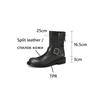 Fashion NEW Autumn Women Boots Split Leather Shoes for Women Round Toe Chunky Heel Shoes Zipper Short Boots Casual Buckle Western Boots
